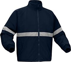 Gss Safety 8022 Weatherproof Parka With Silver Reflective Tape, Non-Ansi, Navy, Size Medium