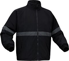 Gss Safety 8023 Weatherproof Parka With Silver Reflective Tape, Non-Ansi, Black, Size Large