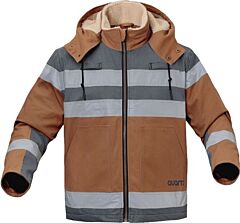 Gss Safety 8519 Quartz Duck Cloth Sherpa-Lined Jacket, Non-Ansi, Khaki, Size Medium