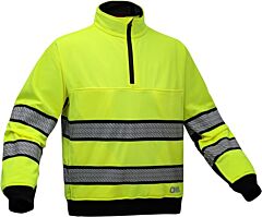 Gss Safety 7521 Onyx Job Shirt With 1/4 Zipper, Wear W/8715, Class 3, Lime, Size X-Large