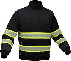 Gss Safety 7523 Onyx Job Shirt With 1/4 Zipper,Wear W/8717, Non-Ansi, Black, Size 3X-Large