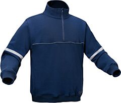 Gss Safety 7527 Quartz Job Shirt With 1/4 Zipper, 100% Cotton, Non-Ansi, Navy, Size 5X-Large