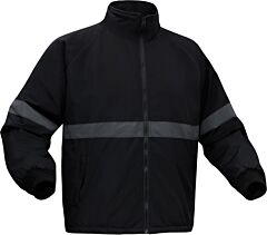 Gss Safety 8023 Weatherproof Parka With Silver Reflective Tape, Non-Ansi, Black