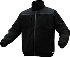 Gss Safety 7553 Onyx Full Zip Fleece Hoodie, Non-Ansi, Black