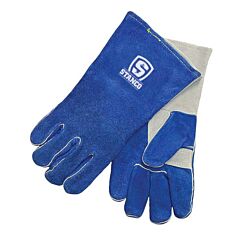 Stanco 2010 Royal Blue Welding Gloves, Select Split Cowhide, Wide Thumbstrap, Cotton Fleece Lining, Fully Welted And Sewn With Kevlar Thread, Size Large