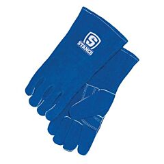 Stanco 2018 Royal Blue Welding Gloves, Split Cowhide, Cotton Fleece Lining, Thumbstrap, Sewn With Kevlar. Fully Welted