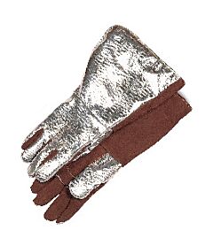 Stanco Arth7517Wl Aluminized Back And Brown Thermoleather Palm “Scarfing” Glove. Reinforced Palm And Knuckle Strap Area, Wool Lined, 17" Length And Flared Cuff Opening With Velcro Closure For Extra Arm Protection. Size Large