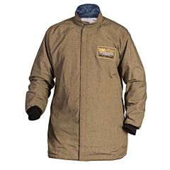 Stanco Tt44635-L Temp Test Electrical Arc Flash 35” Coat, Single Ply 5 Oz Inherently Flame Resistant Fabric, Quilted 6.0 Oz Fr Lining, Knit Cuffs, 2" Hook & Loop Front Closure, Stand Up Collar, Atpv 44.0, Cat4, Size Large
