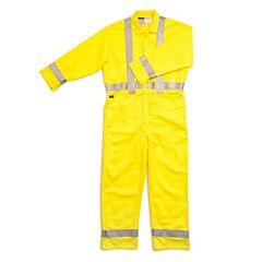 Stanco Us7681Hvy2Rt4-5Xl Deluxe Coverall, Hi-Vis (Bright Yellow) Ansi Class Iii, 7.0 Oz, Westex Ultra Soft, 8.7 Cal Cat2, 2" Silver Reflective Tape, 4 Pocket Construction