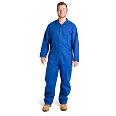Stanco Us7681Rb-Xl Full-Featured Coverall, 7 Oz Fr 88/12 Cotton/Nylon Fabric, Zipper Front Closure, Concealed Snaps, Royal Blue, Atpv 8.7 Cat2, Size X-Large
