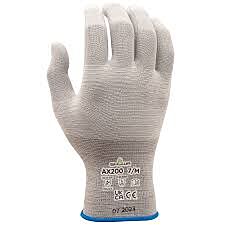 Showa Ax200 Electrostatic Dissipative 18-Gauge Nylon, Uncoated Seamless Knit Gloves, Size Large