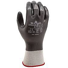 Showa Duracoil 577 Cut Resistant Gloves, Full Nitrile Gray Undercoating With Black Foamed Palm Coating, Ansi A3, Size 2X-Large