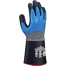 Showa S-Tex 376Sc Cut Resistant Gloves, 3/4 Nitrile Undercoating With Black Foamed Nitrile Palm Coating With Safety Cuff, Smooth Finish, Ansi A4, Size X-Large