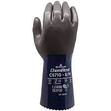 Showa Atlas Cs710 Chemical Resistant Nitrile Gloves, Double Coated Foam Nitrile Gloves, Polyester Liner, 12" Length, Size X-Large