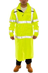 Tingley C24122 Icon Type R Class 3 Coat, 48", Elastic Cuffs, Hood In Collar, Lime