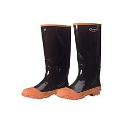 Durawear 1500 Plain Toe Rubber Boots, 15" Tall, Black/Orange, Size 13