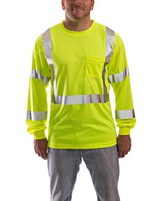 Tingley S75522 Job Sight Class 3 Long Sleeve T-Shirt, Lime