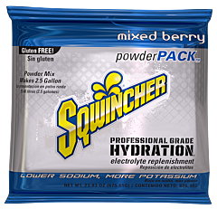 Sqwincher 016400 Sqwincher Regular Powder Packs, 47.66 Oz Pack, 5 Gal Yield, Mixed Berry, 1/Case Of 16 Packs