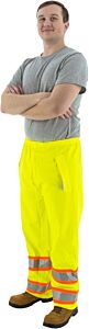 Majestic 75-7351 Hi-Viz Waterproof Rain Pants With Dot Striping, Ansi E