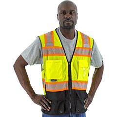 Majestic 75-3239 Mesh Vest Hiviz Yellow W/Black Bottom Ansi 2
