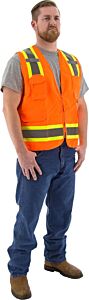 Majestic 75-3222 Hi-Viz Surveyors Vest With Dot Striping, Ansi 2