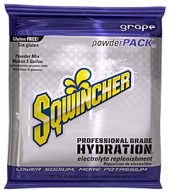 Sqwincher 016406 Sqwincher Regular Powder Packs, 47.66 Oz Pack, 5 Gal Yield, Grape, 1/Case Of 16 Packs