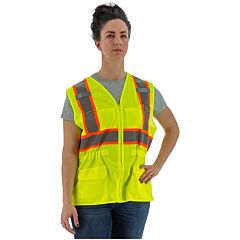 Majestic 75-3209W Hi-Viz Mesh Women'S Vest With Dot Striping, Ansi 2