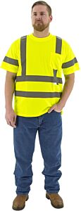 Majestic 75-5305 T-Shirt Hi-Viz Yellow Birdseye Class 3