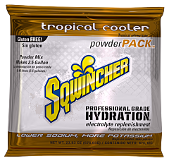 Sqwincher 016409 Sqwincher Regular Powder Packs, 47.66 Oz Pack, 5 Gal Yield, Tropical Cooler, 1/Case Of 16 Packs