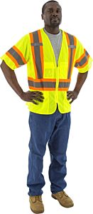 Majestic 75-3301 Hi-Viz Mesh Vest With Dot Striping, Class 3