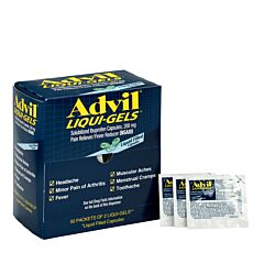 First Aid Only 016902 Advil Liquigels, 50X2/Box