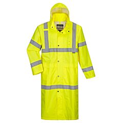 Portwest Uh445 Hi-Vis Classic Rain Coat 48", Class 3, Yellow