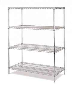 Olympic J1824-54C 18" Deep 4 Shelf Starter Units, Chrome Wire Shelving, 18" X 24" X 54" H