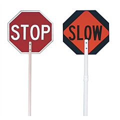 Mcr Safety 03827Pc 24" Stop/Slow Paddle, Non-Reflective Plastic W/ 81" Plastic Handle