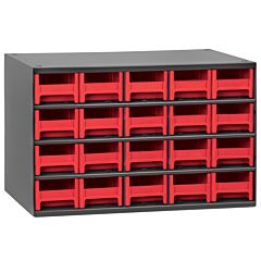 Akro-Mils 19320Red Cabinet, Steel Cabinet W/ 20 Drawers, Red