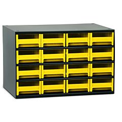 Akro-Mils 19416Yel Cabinet, Steel Cabinet W/ 16 Drawers, Yell