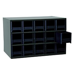 Akro-Mils 19715Blk Cabinet, 19-Series Steel Cabinet W/ 15 Drawers