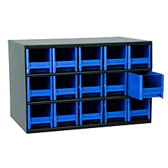 Akro-Mils 19715Blu Cabinet, 19-Series Steel Cabinet W/ 15 Drawers