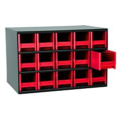 Akro-Mils 19715Red Cabinet, Steel Cabinet W/ 15 Drawers, Red