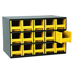 Akro-Mils 19715Yel Cabinet, Steel Cabinet W/ 15 Drawers, Yell