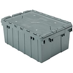 Akro-Mils 39085 Container, Attached Lid Container 8.5 Gal, Gray