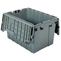 Akro-Mils 39120 Container, Attached Lid Container 12 Gal,Gray