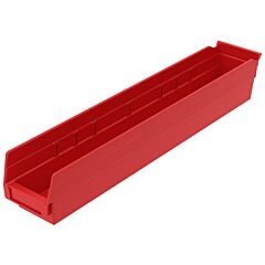 Akro-Mils 30124Red Bin, Shelf Bin 23-5/8 X 4-1/8 X 4, Red