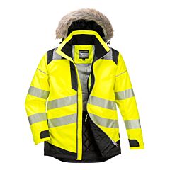Portwest Pw369 Pw3 Hi-Vis Winter Parka Jacket, Class 3, Yellow/Black