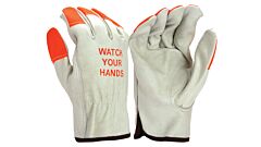 Pyramex Gl2002Km Value Grain Cow Drivers Gloves, Keystone W/ Hi-Vis - Medium, Size Medium