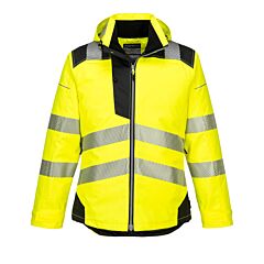 Portwest T400 Pw3 Hi-Vis Winter Jacket, Class 3, Yellow/Black