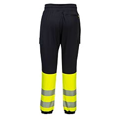 Portwest Kx341 Kx3 Hi-Vis Flexi Pants, Type O Class 1, Black/Yellow