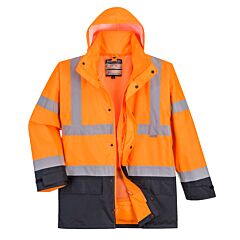 Portwest Us768 Hi-Vis Executive 5-In-1 Jacket, Class 3, Orange/Navy