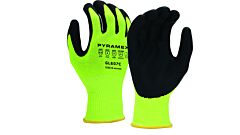 Pyramex Gl607Chtm Micro-Foam Nitrile Palm Ansi A4 Cut Gloves, Lime, Hang Tagged, Size Medium