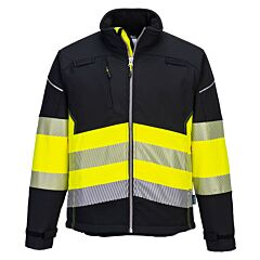 Portwest Pw375 Pw3 Hi-Vis Class 1 Softshell Jacket, Type O Class 1, Black/Yellow